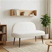 vidaXL Beklede bank met rugleuning Wit 110 x 60 x 76 cm Kunstleer