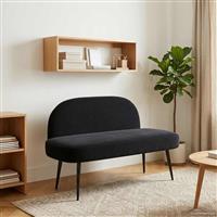 vidaXL Beklede bank met rugleuning Zwart 110 x 60 x 76 cm Fluweel