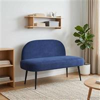 vidaXL Beklede bank met rugleuning Politieblauw 110 x 60 x 76 cm