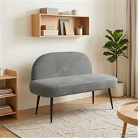 vidaXL Beklede bank met rugleuning Donkergrijs 110 x 60 x 76 cm
