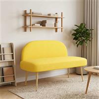 vidaXL Beklede bank met rugleuning Lichtgeel 110 x 60 x 76 cm