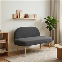 vidaXL Beklede bank met rugleuning Donkergrijs 110 x 60 x 76 cm Bouclé