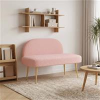 vidaXL Beklede bank met rugleuning Roze 110 x 60 x 76 cm Bouclé