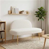 vidaXL Beklede bank met rugleuning Crèmekleurig 110 x 60 x 76 cm