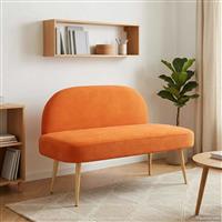 vidaXL Beklede bank met rugleuning Oranje 110 x 60 x 76 cm Katoen Stof