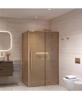 Douchecabine Sanivo Nova Soft Close Geborsteld Brons Champagne Glas (Alle Maten)