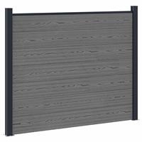vidaXL Hekpaneel WPC en Aluminium Grijs