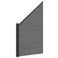 vidaXL Hekpaneel WPC en Aluminium Grijs
