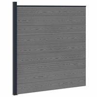 vidaXL Hekpaneel WPC en Aluminium Grijs
