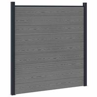 vidaXL Hekpaneel WPC en Aluminium Grijs