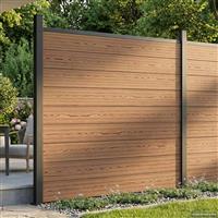 vidaXL Hekpaneel WPC en Aluminium Bruin