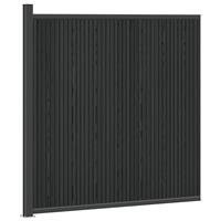 vidaXL Hekpaneel WPC en Aluminium Zwart