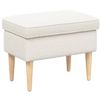 vidaXL Voetenbank Crèmekleurig 55 x 35 x 41 cm Bouclé