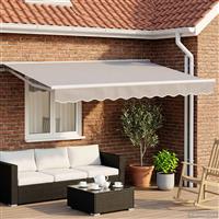 vidaXL Elektrisch Zonnescherm Frame met LEDs Wit 3 x 2,5 m Aluminium