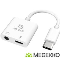 Akasa AK-CBCA30-08WH tussenstuk voor kabels USB Type-C USB Type-C +3.5mm Jack Wit