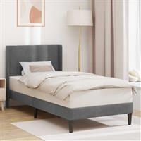 vidaXL Bedframe met hoofdeinde Donkergrijs 100 x 190 cm Fluweel