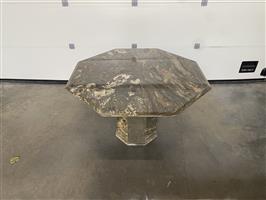 (82) Marmeren eettafel diameter 120 cm.