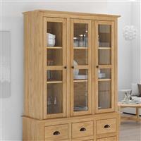 vidaXL Kast met Glazen Deuren BODO Honingbruin 115,5 x 38,5 x 117,7 cm