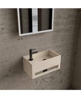 Fonteinset BWS Solid Surface Met Handdoekhouder Links Mat Beige Gunmetal