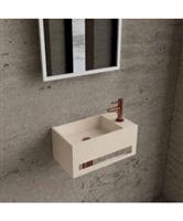 Fonteinset BWS Solid Surface Met Handdoekhouder Rechts Mat Beige Koper
