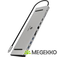 ICY BOX IB-DK2106a-CPD Bedraad USB 3.2 Gen 1 (3.1 Gen 1) Type-C Antraciet, Zwart