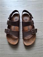 Bruine Lederen Birkenstock Milano Sandalen 44