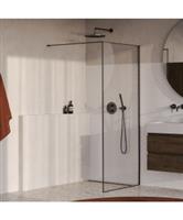 BRAUER Collision Inloopdouche 90x200 Helder Glas Incl. Glascoating PVD Gunmetal Geborsteld