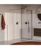 BRAUER Collision Inloopdouche 120x200 Helder Glas Incl. Glascoating PVD Gunmetal Geborsteld