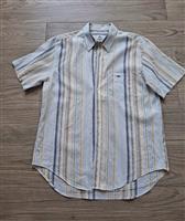 Vintage Gestreept Linnen Overhemd Lacoste - 42