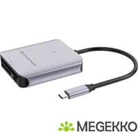 Conceptronic BIAN09G geheugenkaartlezer USB 3.2 Gen 2 Type-C Grijs
