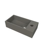 Fontein Arcqua Flair 36x18x9 cm met Kraangat Rechts Mat Quartz Grijs