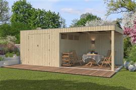 NIEUW Modern tuinhuis met overkapping 8112EXT300