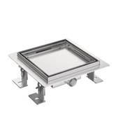 BWS Halo Doucheput Met Tegelrooster 15x15 cm Geborsteld RVS