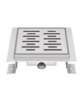 BWS Halo Doucheput Met Rooster 15x15 cm Geborsteld RVS