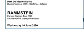 Rammstein tickets belgië oostende 2020