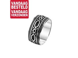 Heren Ring van Geoxideerd Zilver / Maat 20,2