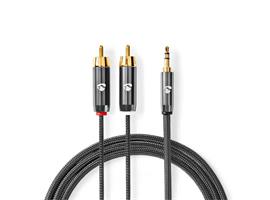 Stereo-Audiokabel 3,5 mm male- 2x RCA male 2.00m Stereo-Audi