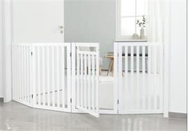 Hondenhek Met Deur MDF Wit 4Delig 60-160cm