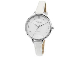 Prisma Dames Horloge P.8390 Wit lederen Horlogeband