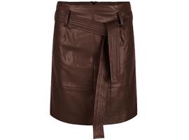 Bruine short belt PU Skirt Esqualo
