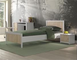 Charlie 1-persoonsbed wit/blond eiken
