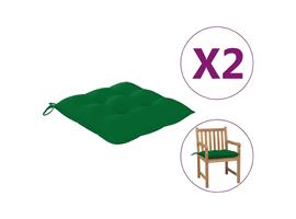 vidaXL Coussins de chaise 2 pcs Vert 50x50x7 cm Tissu