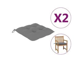 vidaXL Coussins de chaise 2 pcs Gris 50x50x7 cm Tissu