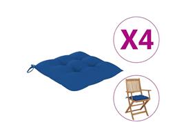 vidaXL Coussins de chaise 4 pcs Bleu 40x40x7 cm Tissu
