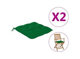 vidaXL Coussins de chaise 2 pcs Vert 40x40x7 cm Tissu