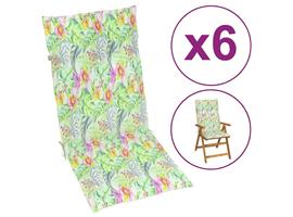 vidaXL Coussins de chaise de jardin 6 pcs Motif de feuilles
