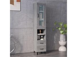 vidaXL Buffet haut Sonoma gris 34,5x34x180 cm Bois dingénie