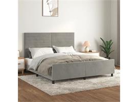 vidaXL Cadre de lit avec tête de lit Gris clair 160x200 cm V