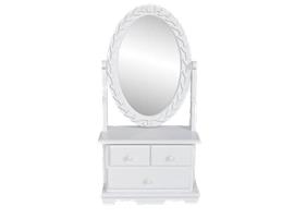 vidaXL Coiffeuse avec miroir pivotant ovale MDF
