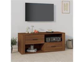 vidaXL Tv-meubel 100x35x40 cm bewerkt hout bruineikenkleurig